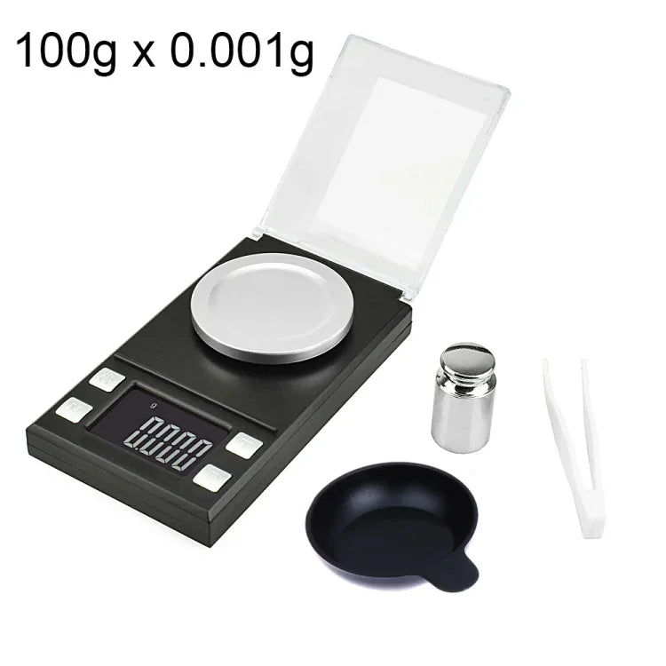 MH-8028 100g x 0.001g High Accuracy Digital Electronic Portable Jewelry Diamond Gem Carat Lab Weight Scale Balance Device with 1.6 inch LCD Screen, 100g/0.001g