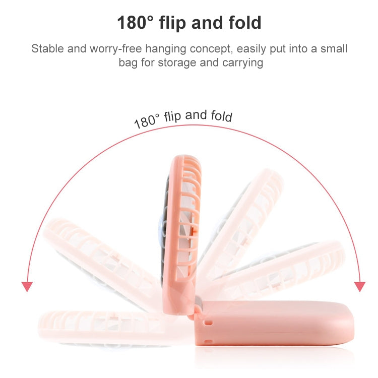 F20 Electroplating Handheld Fan Portable Desktop Folding Mute USB Hanging Neck Fan, F20 (Green), F20 (Blue), F20 (White), F20 (Pink)