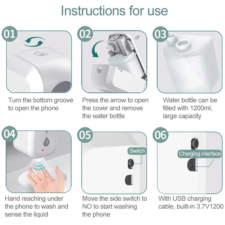 1200ML Touchless Automatic Infrared Sensor Spray Sterilization Dispenser