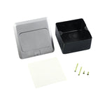Hidden Pop-up Aluminum Alloy Computer Floor Socket with Cover Bottom Box, US Plug