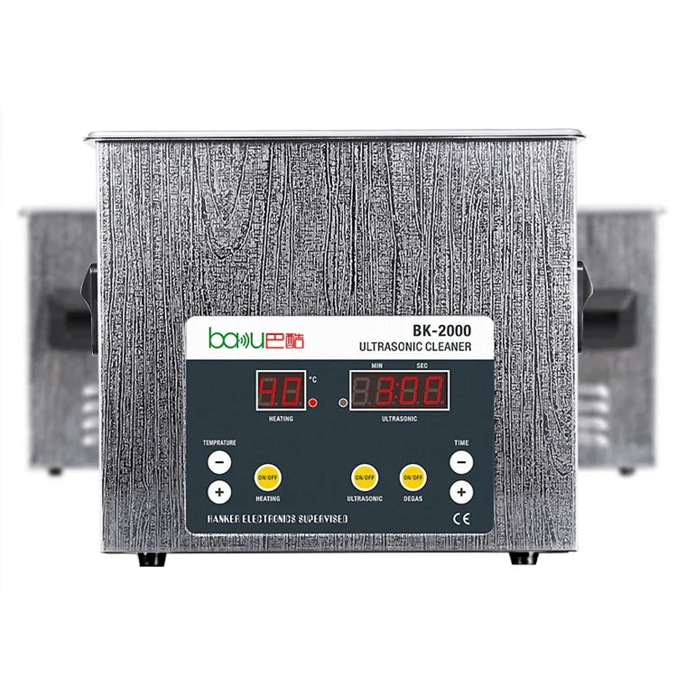 BAKU BK-2000 120W 3.36L LCD Display Heating Ultrasonic Cleaner with Basket, AC 220V, EU Plug, BK-2000 120W 3.36L 220V