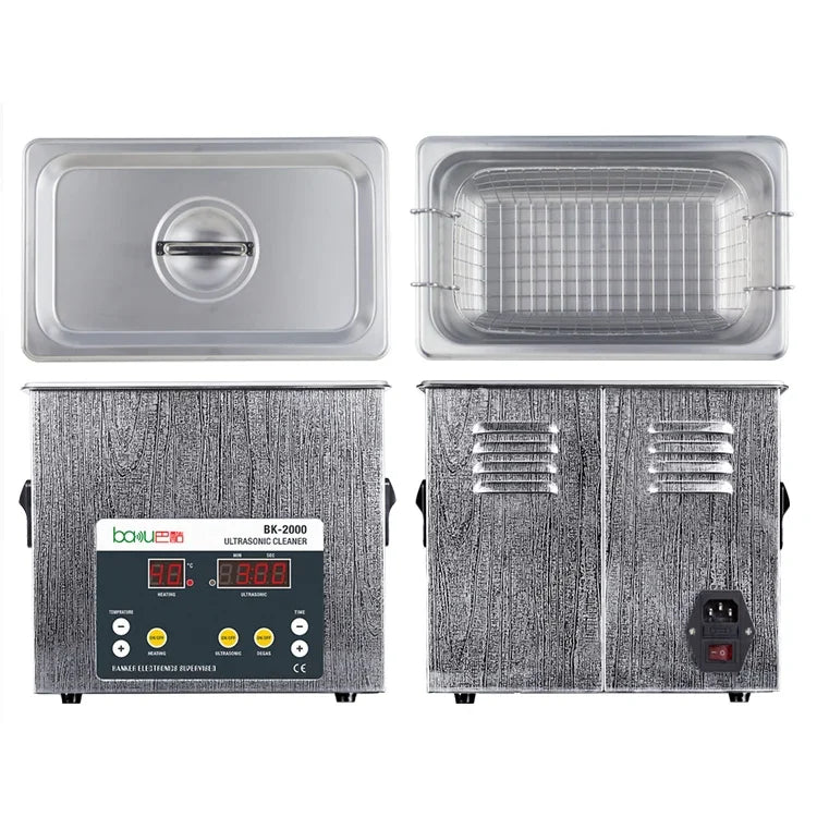 BAKU BK-2000 120W 3.36L LCD Display Heating Ultrasonic Cleaner with Basket, AC 220V, EU Plug, BK-2000 120W 3.36L 220V