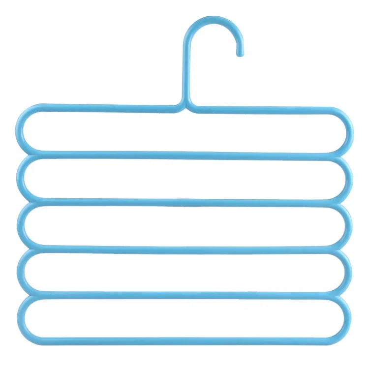 10pcs Multi-function 5 Layers Pants Scarf Silk Tie Plastic Clothes Hangers, 5 Layers Pants Hangers