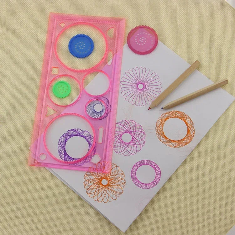 10pcs Creative Million Flower Ruler Geometric Learning Rules Drawing Tools Fixed Student Painting Set Creative,Random Color Delivery, Million Flower