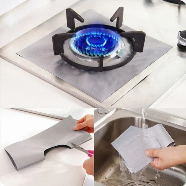 4 PCS Gas Furnace Surface Ultra-thin Fibre Material Thickened Stovetop Protective Cleaning Pad, Size: 27*27 cm (Black), 4 PCS
