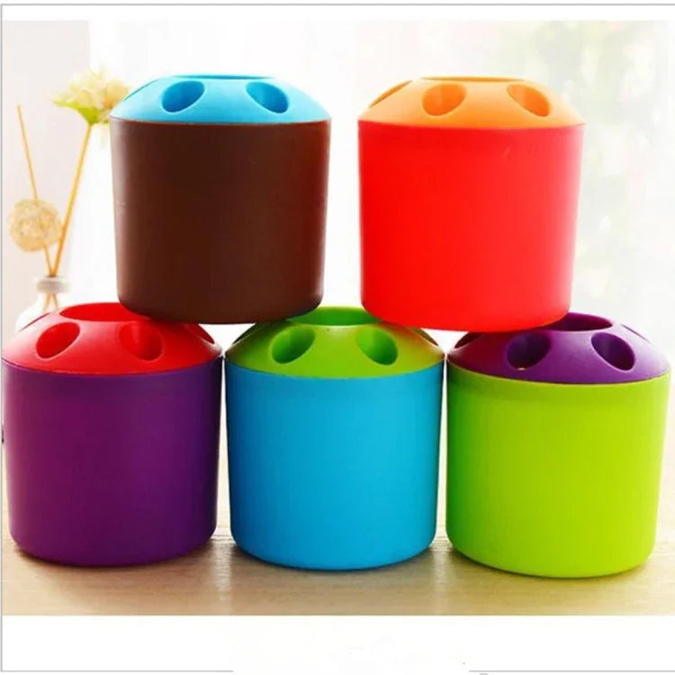 10 PCS Multi-function Creative Colour Pen Container Toothbrush Seat School Stationery Life Office Supplies, Random Color Delivery, Colour Pen Container