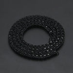 Mens Hip Hop Punk Single Row Crystal Inlaid Alloy Chain Necklace, Size: 24 inch, Size: 24 inch