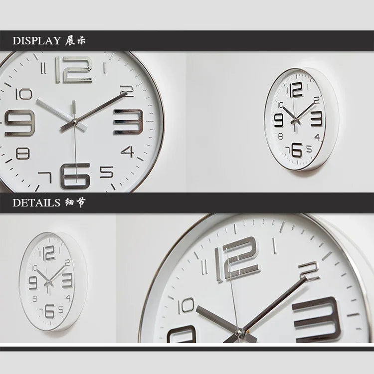 12 inch Creative Decorative Round Shape Living Room Simple Modern Quartz Wall Clock