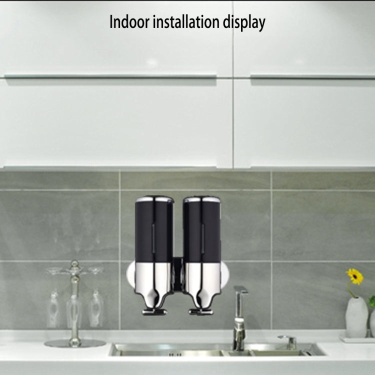 Dual Hotel Shower Manual Dispenser Wall Mounted Washing Liquid Shampoo Soap Bottle, Capacity: 1000ml, 1000ml/Silver, 1000ml/Black, 1000ml/Gold, 1000ml/Transparent, 1000ml/White, 1000ml/Dark Red