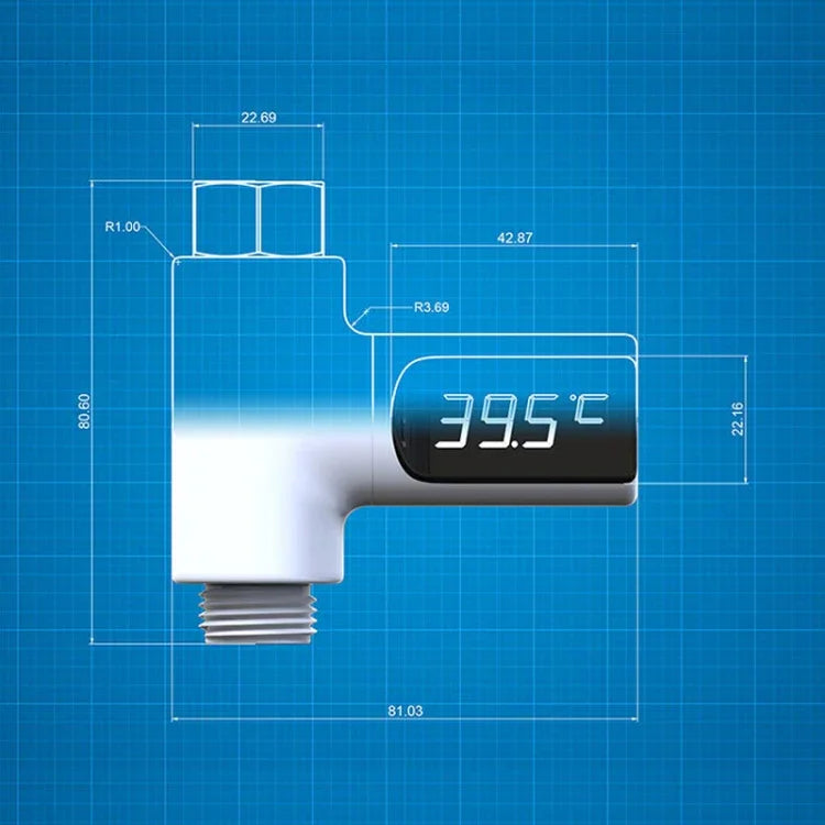 BD-LS-01 Baby Showering 360 Degree Rotatable LED Display Passive Water Thermometer, First Generation