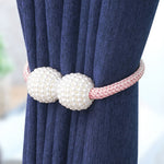 Fashion Adornments Pearl Magnetic Buckle Curtain Strap, Pearl