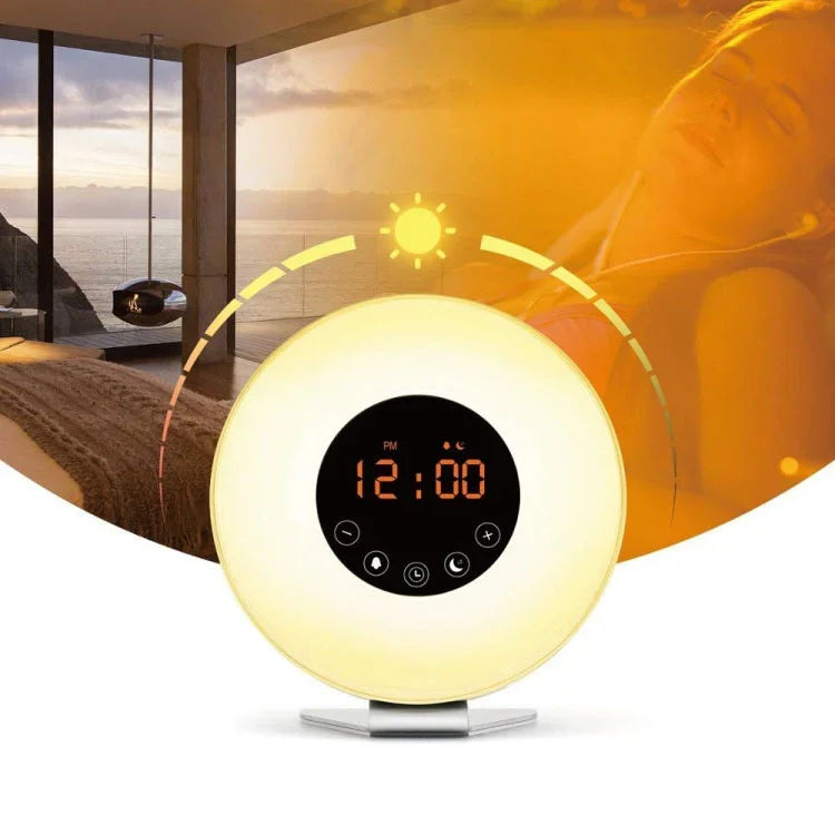 Multi-function Led Touch Intelligent Wake-up Light Alarm Clock with FM Radio, USB