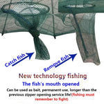 8 Holes Automatic Foldable Fishing Net Nylon Shrimp Crab Minnow Trap Fish Cast Net Fishing Tackle, 8 Holes