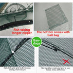 20 Holes Automatic Foldable Fishing Net Nylon Shrimp Crab Minnow Trap Fish Cast Net Fishing Tackle, 20 Holes