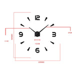 Bedroom Home Decoration Watch Frameless 3D Mirror Large DIY Wall Sticker Mute Clock, Size: 100*100cm, 3M013S (Black), 3M013S (Gold), 3M013S (Silver)