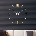 Bedroom Home Decoration Watch Frameless 3D Mirror Large DIY Wall Sticker Mute Clock, Size: 100*100cm, 3M013S (Silver), 3M013S (Black), 3M013S (Gold)