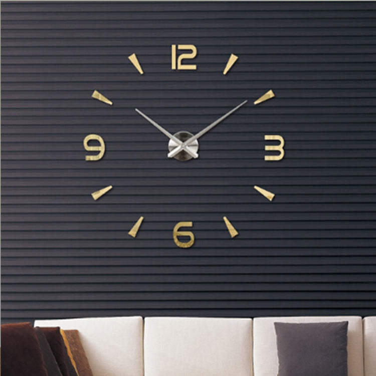 Bedroom Home Decoration Watch Frameless 3D Mirror Large DIY Wall Sticker Mute Clock, Size: 100*100cm, 3M013S (Silver), 3M013S (Black), 3M013S (Gold)