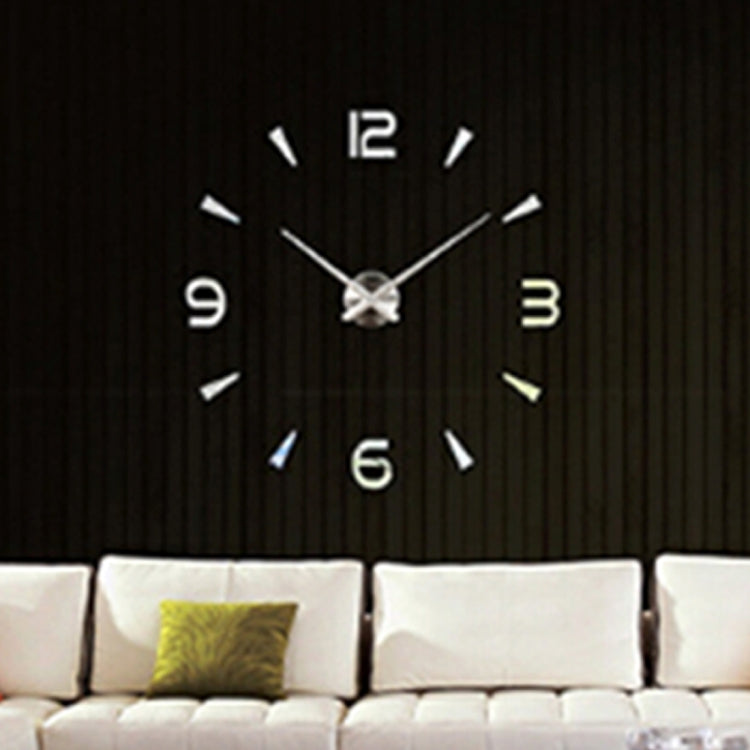 Bedroom Home Decoration Watch Frameless 3D Mirror Large DIY Wall Sticker Mute Clock, Size: 100*100cm, 3M013S (Silver), 3M013S (Black), 3M013S (Gold)