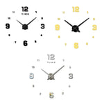 Bedroom Home Decoration Mirrored Number Frameless Large 3D DIY Wall Sticker Mute Clock, Size: 100*100cm, 3M005 (Black), 3M005 (Gold), 3M005 (Silver)
