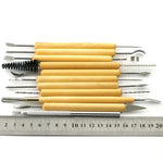 11 in 1 Wooden DIY Clay Cutter Pottery Clay Sculpture Utility Knife Set, Sculpture Utility Knife Set