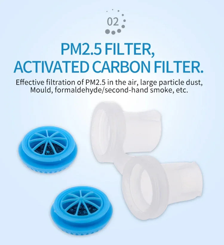 2 PCS 2 in 1 ABS Silicone Anti Snoring Air Purifier