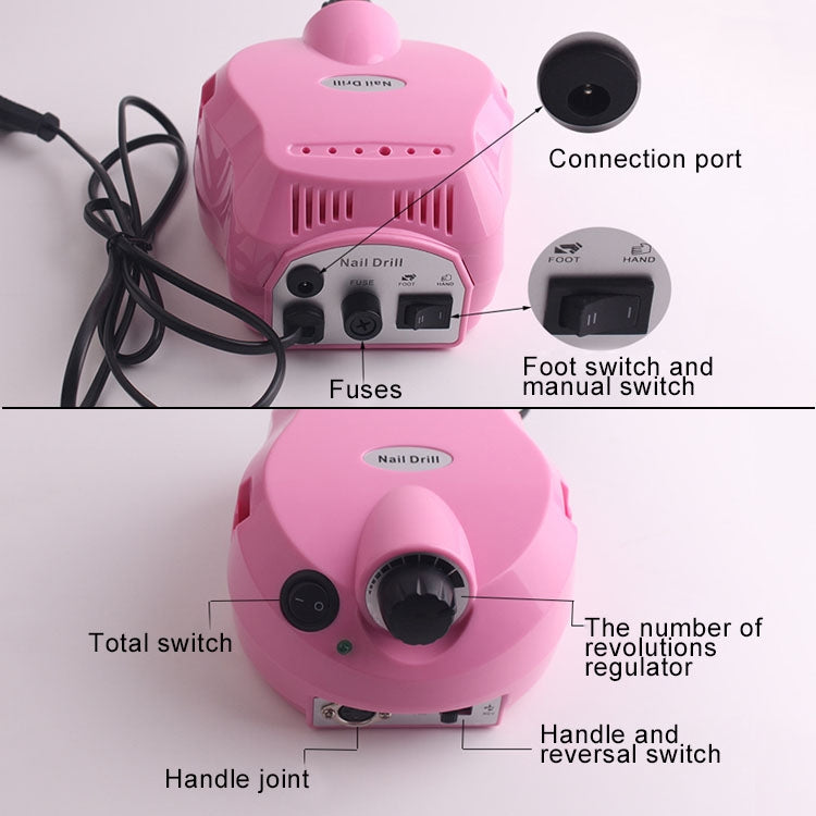 Nail 10W 220V Electric Power Grinding Machine 25000 Turn, EU Plug