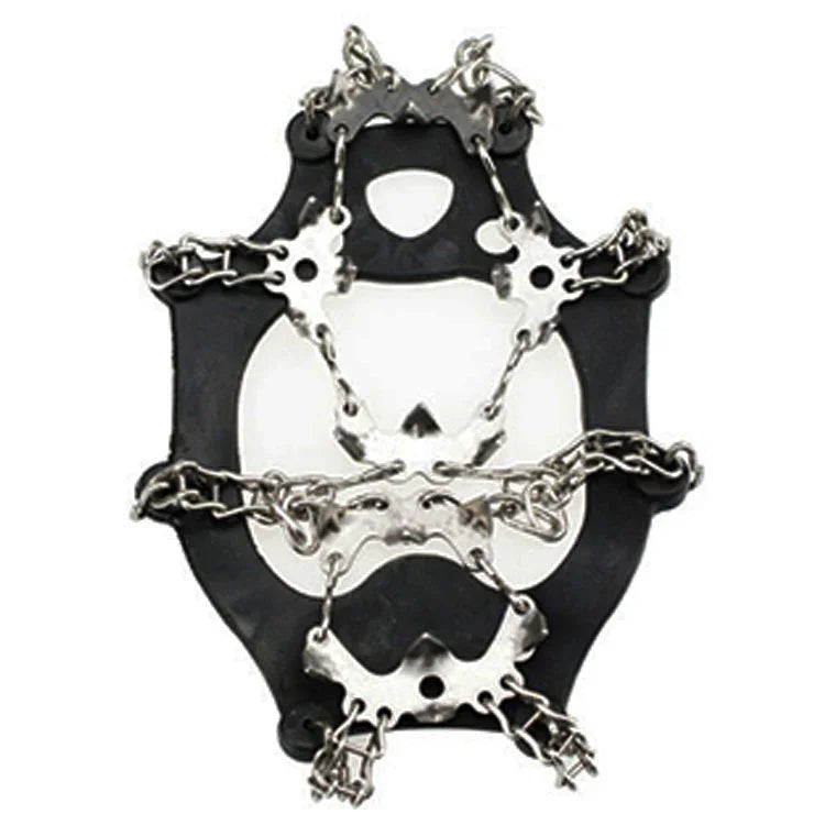 One Pair 19 Teeth Anti-Slip Ice Gripper Hiking Climbing Chain Shoes Covers, Size: M, 19 Teeth Size:M(Black), 19 Teeth Size:M(Orange)