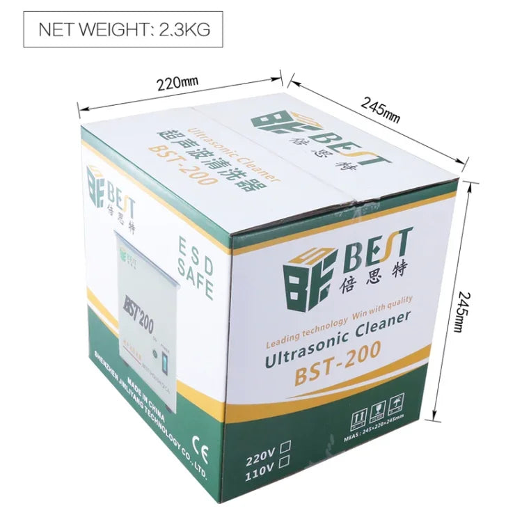BEST-200 1.5L Stainless Steel Ultrasonic Cleaner (Voltage 220V), BEST-200 1.5L