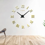 Bedroom Home Decoration Frameless Roman Numeral Large DIY Wall Sticker Mute Clock, Size: 100*100cm, M011 (Black), M011 (Gold), M011 (Silver)