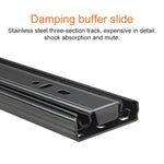 14 inches 3-section Mute Stainless Steel Sliding Drawer Slides Ball Slide Rail Length: 35cm, 14 inches