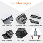 16 inches 3-section Mute Stainless Steel Sliding Drawer Slides Ball Slide Rail Length: 40cm, 16 inches