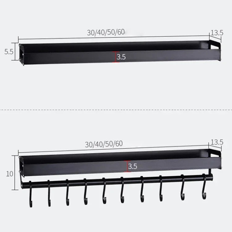 80cm Kitchen Multi-function Wall Hanging Holder Seasoning Storage Rack, 80cm(Silver)