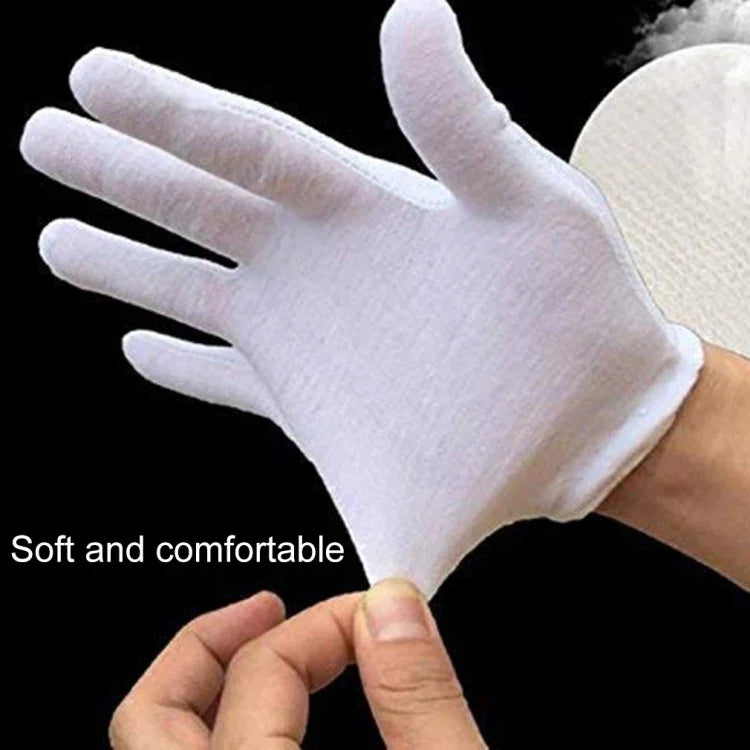 12 Pairs Pure Cotton Working Gloves, Medium Thick Size：Free Size, Medium Thick, Size：Free Size