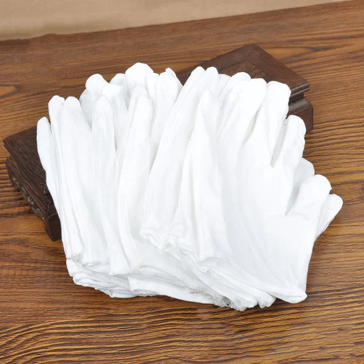 12 Pairs Labor Insurance Work Gloves, Cotton Double-sided, Cotton Double-sided