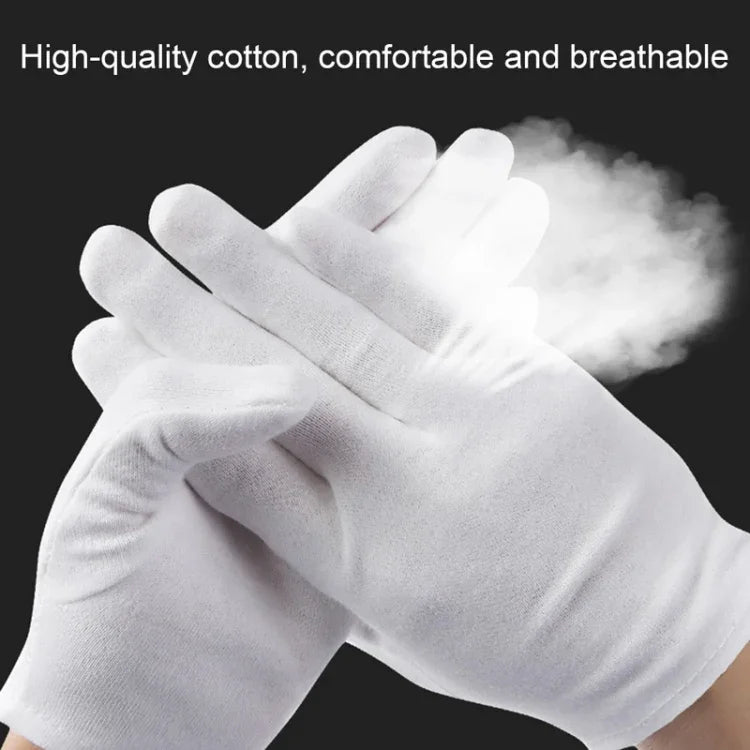 12 Pairs Labor Insurance Work Gloves, Cotton Double-sided, Cotton Double-sided