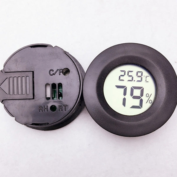 Digital Round Shaped Reptile Box Centigrade Thermometer & Hygrometer with Screen Display