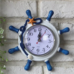 Wooden Helmsman Ship Wheel Shape Decorative Living Room Wall Clock, Size: 22*22*2.5cm, HC5673A, HC5673B