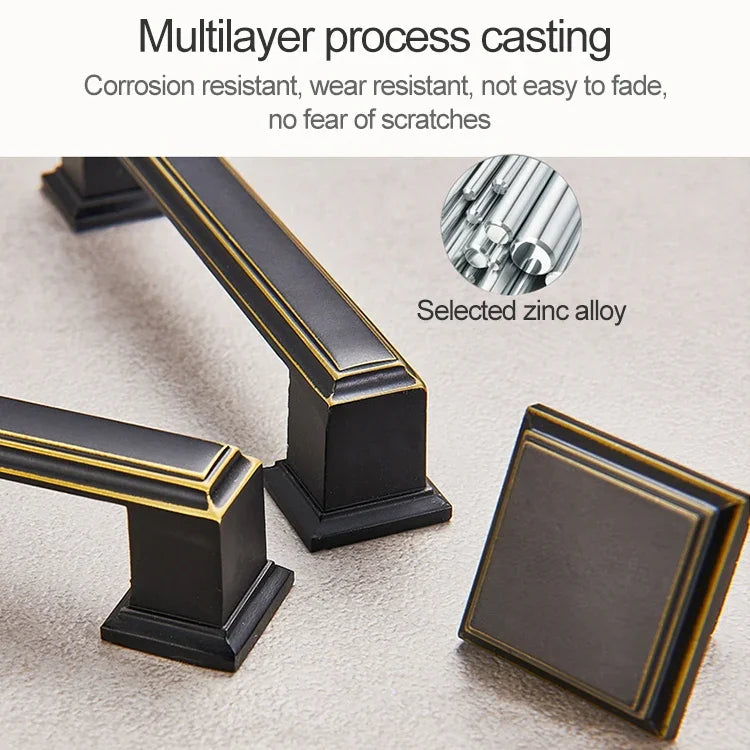 6226_128 American Style Black Brass Drawer Cabinet Handle, 6226_128