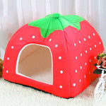 Strawberry Shaped Foldable Short Plush Pet House Nest, Size: M, Red, Size M, Pink, Size M, Blue, Size M, Purple, Size M