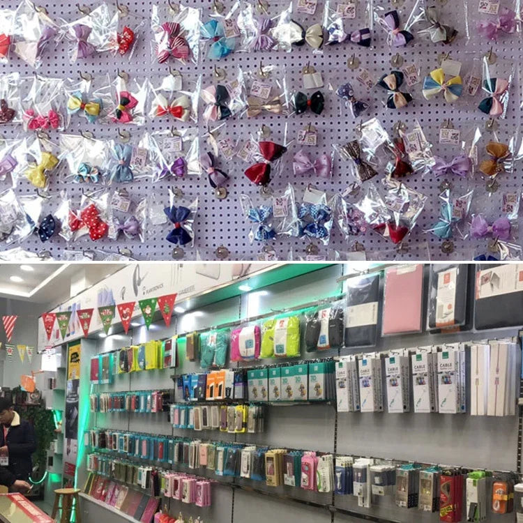 10pcs Supermarket Clothing Shop Pegboard Slat Wall Hook Shelf Hole Plate, Hole Pitch: 2.5cm, Length: 15cm, Wire Diameter: 3.3mm, Length: 15cm