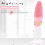 CNaier AE-618 Battery-powered Silicone Acoustic Wave Face Skin Care Electric Facial Cleanser, AE-618(Blue), AE-618(Orange), AE-618(Pink), AE-618(Green)