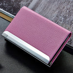 Lichi texture Business Card Holder Credit Card ID Case Holder