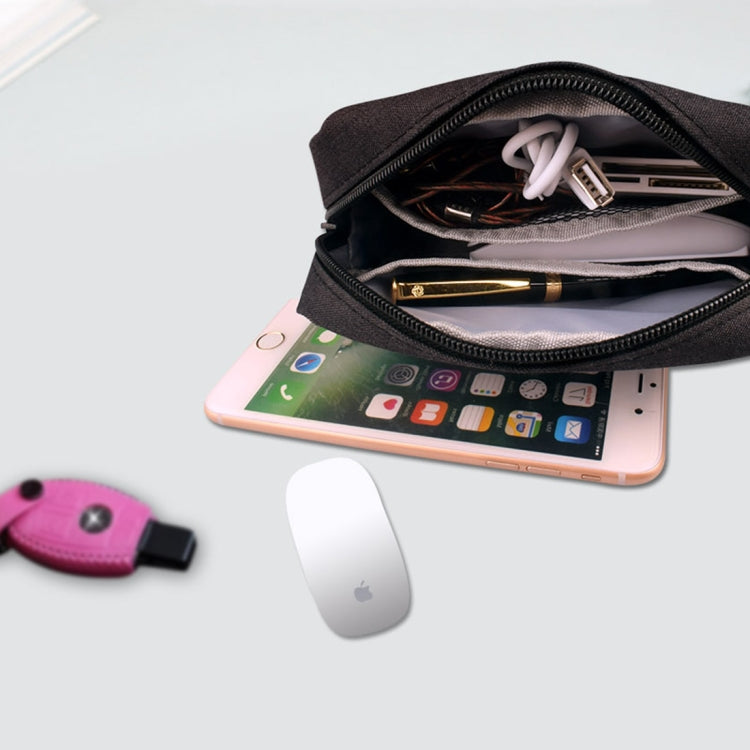 Simple Multi-functional Digital Device Travel Storage Bag for Phones, Power Bank, U-disk, Earphones, Data Cable and etc, Small Size: 16*11*5cm, Size: 16*11*5cm Black, Size: 16*11*5cm Pink, Size: 16*11*5cm Grey, DY01 16x11x5cm