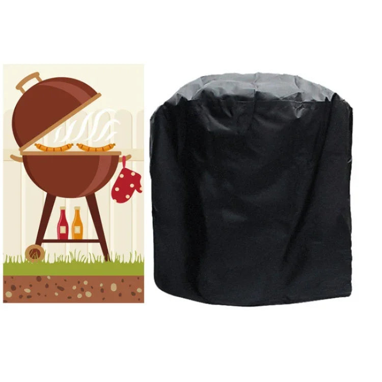 Outdoor Anti-UV Waterproof Dust-proof 210D Oxford Cloth BBQ Circle Protective Bag Charcoal Barbeque Grill Cover, Size: 58x77cm, Size: 58x77cm