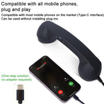 Type-C Plug Mic Retro Telephone Anti-radiation Cell Phone Handset Receiver, Type-C