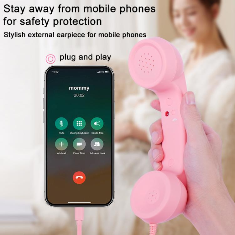 Type-C Plug Mic Retro Telephone Anti-radiation Cell Phone Handset Receiver, Type-C