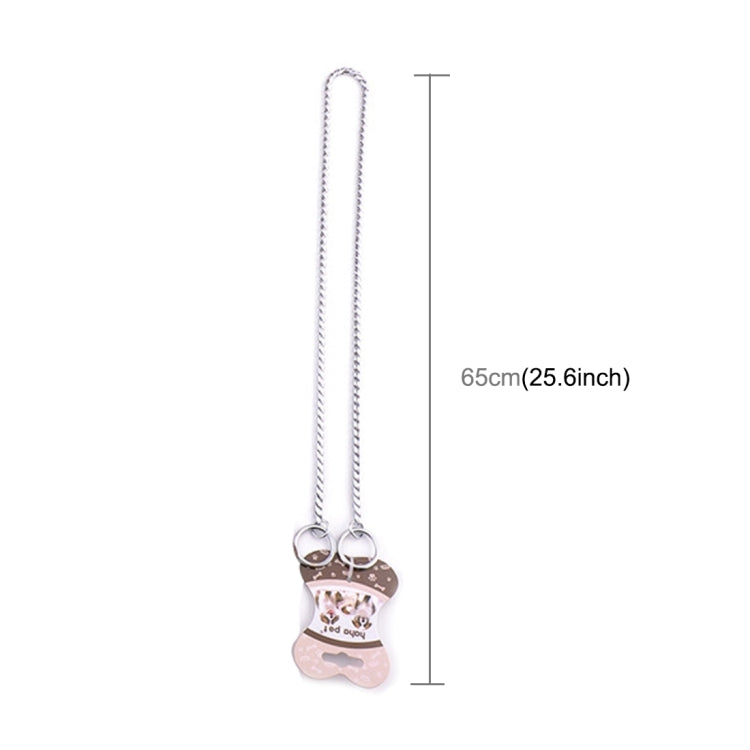 Pet Collars Pet Neck Strap Dog Neckband Snake Chain Dog Chain  Solid  Metal Chain Dog Collar，Length:65cm, 65cm