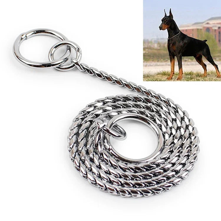 35cm dog training chain, solid metal collar for effective dog training, durable and scalable design.