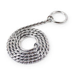 dog training chain collar in a coiled metal design, ideal for effective dog training and control.