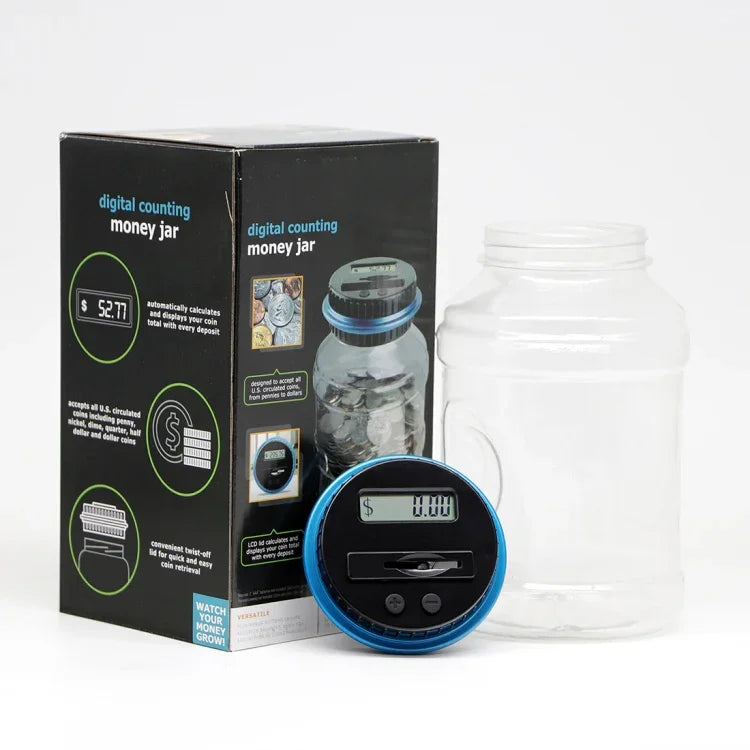 Digital Counting Money Coin Bank, For US Dollar, For Euro, For Pound Sterling